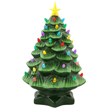 💥Mr. Christmas Nostalgic Ceramic Christmas Tree with LED Lights