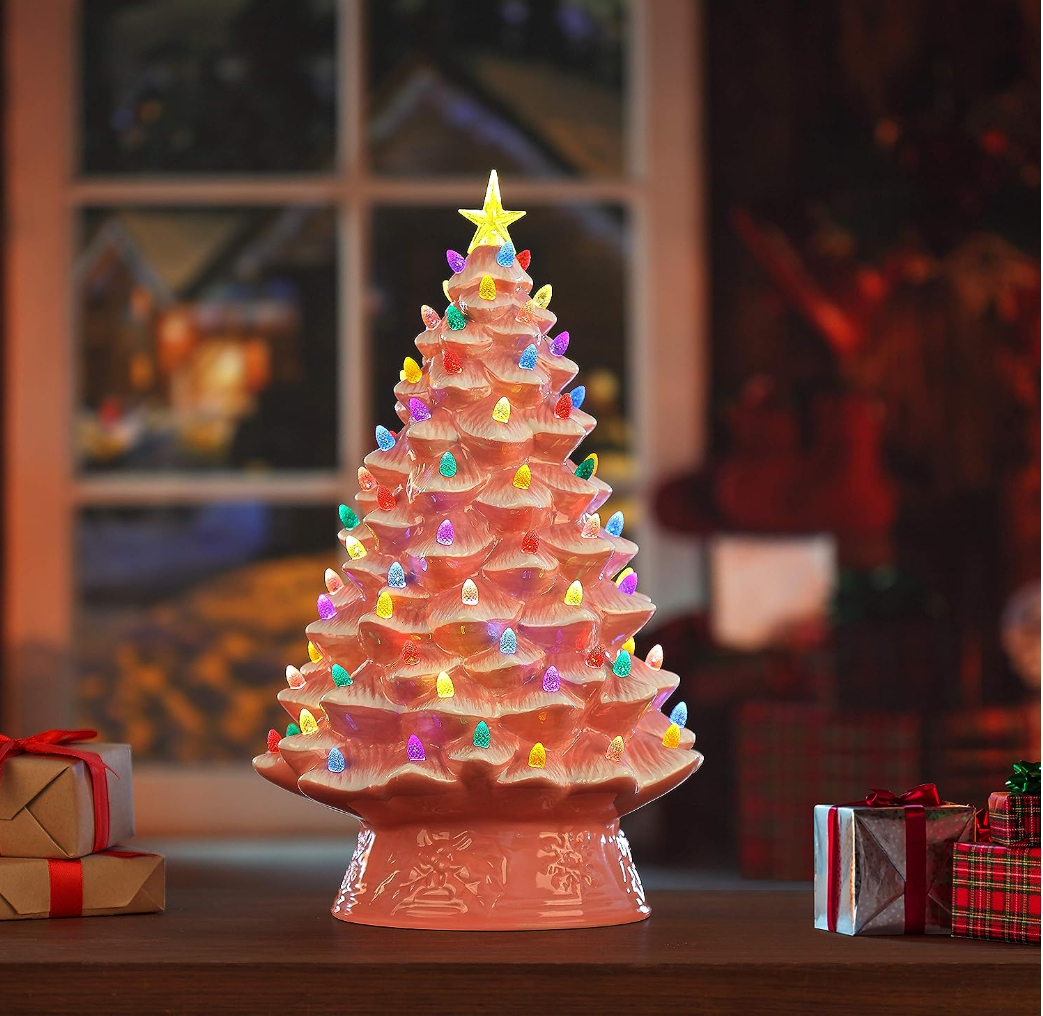 💥Mr. Christmas Nostalgic Ceramic Christmas Tree with LED Lights